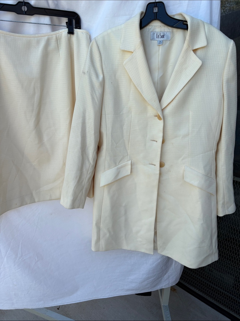 Le Suit Light Cream Women's Tailored Blazer Jacket